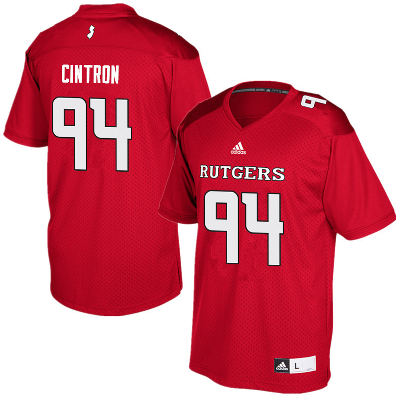 Men #94 Michael Cintron Rutgers Scarlet Knights College Football Jerseys Sale-Red